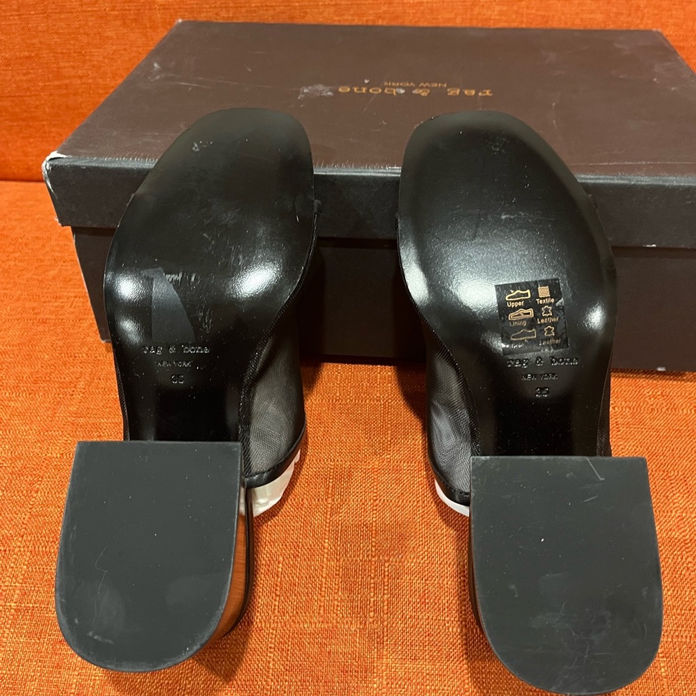 rag & bone Black Sheer Mesh Mules retail $375 - Picture 8 of 13